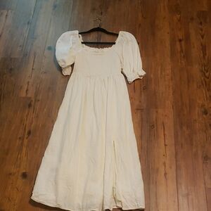 GAP Cream Puff Sleeve Midi Sundress